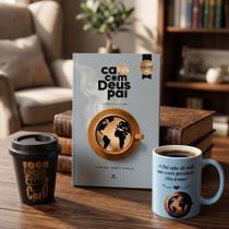 Combo Devocional Café com Deus pai 2026 Brochura Caneca de Porcelana Café com Deus Pai e Copo café 250 ml
