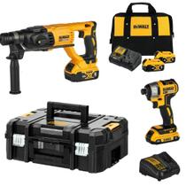 Combo Dewalt 20V MAX - Martelete SDS Plus e Parafusadeira de Impacto - DCK260D1P1T-BR com Baterias e Maleta Combo Dewalt 20V MAX - Martelete SDS Plus e Parafusadeira de Impacto - DCK260D1P1T-BR com Baterias e Maleta