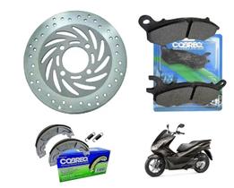 Combo Disco Freio Dianteiro As + Pastilha Dianteira + Lona Traseira Cobreq Pcx 150 Scooter Combo Disco Freio Dianteiro As + Pastilha Dianteira + Lona Traseira Cobreq Pcx 150 Scooter