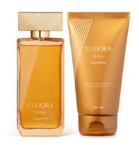 Combo Diva Suprema: Colônia 100ml + Iluminador Hidratante 150ml Eudora Combo Diva Suprema: Colônia 100ml + Iluminador Hidratante 150ml Eudora