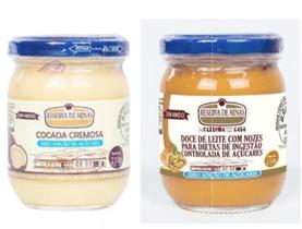 COMBO DOCE DE LEITE COM NOZES ZERO ADIÇÃO DE AÇÚCAR Cocada Cremosa Diet Reserva de Minas 210g