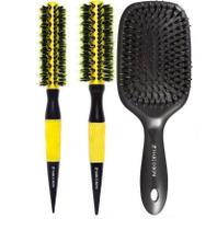 Combo duas escovas ceramica amarela + uma raquete marco boni