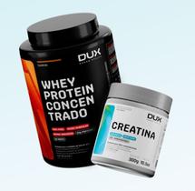 Combo Dux Whey Protein Concentrado 900 g e Creatina 300 g - Suplemento Nutricional para Musculação