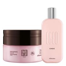 Combo Egeo Choc: Desodorante Colônia 90ml + Suflê Hidratante Desodorante 250g - Kit para presente