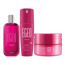 Combo Egeo Dolce: Desodorante Colônia 90ml + Merengue Hidratante Desodorante + Body Spray 100ml - Kit para presente
