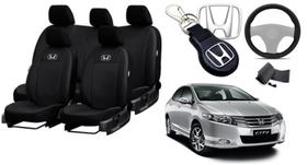 Combo Elegância Bancos Honda City 2009-2016 + Volante + Chaveiro