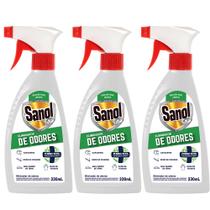 Combo Eliminador de Odores desagradáveis em Spray (Tira cheiro de mofo, suor, chulé) Sanol A7 330ml 3 Un