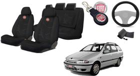 Combo Elite Tecido Weekend 1997-2005 + Volante + Chaveiro Fiat - Iron Tech