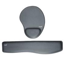 Combo Ergonômico Mousepad + Apoio de Pulso para Teclado Cinza Reflex
