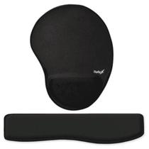 Combo Ergonômico Mousepad + Apoio Pulso Teclado Preto Reflex
