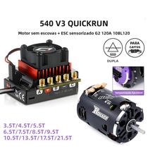 Combo ESC Brushless Hobbywing QUICRUN 10BL120 120A Para Carro RC F1 1/10 1/12 Com Motor 540 V3 4.5T