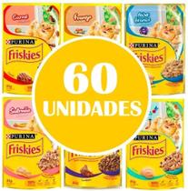 Combo Escolha 60 Un Sachê Friskies 85g Ração Úmida P/ Gatos