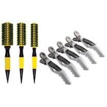 Combo escovas térmicas ceramica p m g e clips crocodilo Combo escovas térmicas ceramica p m g e clips crocodilo