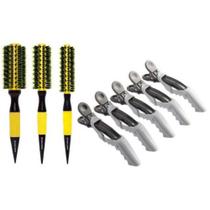 Combo escovas térmicas ceramica P M G E clips crocodilo Combo escovas térmicas ceramica P M G E clips crocodilo