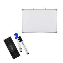 Combo Escritório - Quadro Branco Magnético 90x60 Moldura Alumínio e Kit Marcadores com Apagador Magnético Keep - QB001K