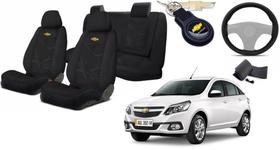 Combo Estilizado Tecido Agile 2009-2016 + Capa de Volante + Chaveiro GM