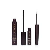 Combo Eudora Make: Máscara Cílios Forever 8g + Delineador Líquido Forever Preto 3ml