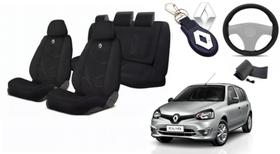 Combo Exclusivo Premium Clio 2012-2018 + Volante + Chaveiro Tecido