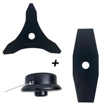 Combo Faca 3 pontas Faca 2 Pontas e Carretel Nylon 1 Polegada 25,4mm para Roçadeira Importada Carbon Fak Combo Faca 3 pontas Faca 2 Pontas e Carretel Nylon 1 Polegada 25,4mm para Roçadeira Importada Carbon Fak