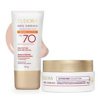 Combo Facial: Protetor Solar Facial Fps 70 Cor 1 40g + Creme Hidratante Facial Uniformizador 50g Combo Facial: Protetor Solar Facial Fps 70 Cor 1 40g + Creme Hidratante Facial Uniformizador 50g