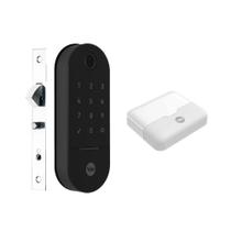 Combo Fechadura Digital Lia BP Porta de Correr Preta Fosca Combo Fechadura Digital Lia BP Porta de Correr Preta Fosca