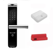 Combo Fechadura Digital Tela ao toque YMF 40A Biometria e Senha + Hub Yale