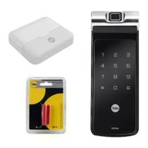 Combo Fechadura Digital Yale Connect YDF 40 RL abre com Biometria, aplicativo e Senha - Trinco Rolete -Kit Combo Fechadura Digital Yale Connect YDF 40 RL abre com Biometria, aplicativo e Senha - Trinco Rolete -Kit