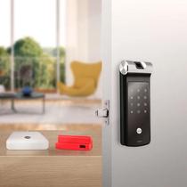 Combo Fechadura Digital Ydf 40a Tubular Biometria Senha App Alexa