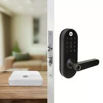 Combo Fechadura Digital Ymc 420w Preto Fosco Com Zigbee