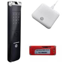 Combo Fechadura Digital YMF 40A Rolete +Hub + Zigg- Abre com Biometria, Senha - Yale La fonte Combo Fechadura Digital YMF 40A Rolete +Hub + Zigg- Abre com Biometria, Senha - Yale La fonte