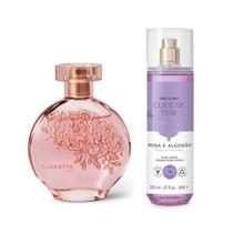 Combo Floratta Rose Desodorante Colônia 75ml + Body Splash Cuide-se Bem Rosa e Algodão 200ml