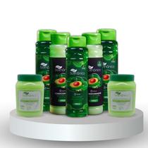 Combo Fortalecedor Quiabo com Abacate com 3 Shampoos + 2 Condicionadores + 2 Creme de Tratamento 1kg