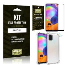 Combo Full Protection Galaxy A31 Película de Vidro 3D + Capa Anti Impacto - Armyshield