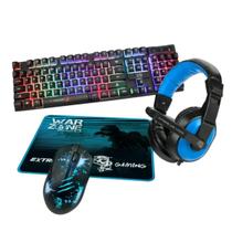 Combo Gamer 4 em 1 Mouse HeadSet, Mouse Pad e Teclado Mecanico