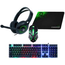 Combo Gamer 4X1 Canopus Teclado Abnt2, Mouse, Headset, Rgb Combo Gamer 4X1 Canopus Teclado Abnt2, Mouse, Headset, Rgb
