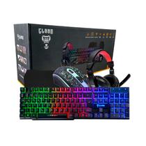 Combo Gamer 4X1 (Teclado+Mouse+Headset+Mousepad), Clanm Nightmare, Led RGB, Preto