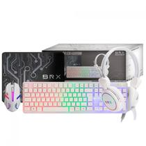 Combo Gamer BRX 4 em 1, Teclado, Mouse, Headset e Mousepad, Branco, RGB, CB-G593W