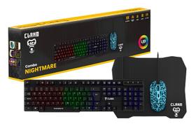 Combo Gamer Clanm Nightmare Lite Mouse Teclado Mousepad Combo Gamer Clanm Nightmare Lite Mouse Teclado Mousepad