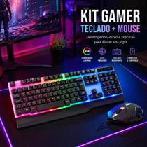 Combo Gamer Teclado RGB Semi Mecânico + Mouse 1600 DPI KA-688 Combo Gamer Teclado RGB Semi Mecânico + Mouse 1600 DPI KA-688