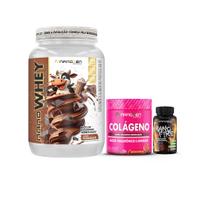 Combo Ganho de Massa Magra e Definição Whey 900g Biocolágeno 200g Suplemento em Cápsulas