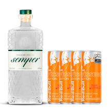 Combo Gin Semper + Red Bull Morango e Pêssego