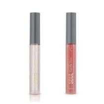 Combo Gloss Labial Rosa Holofote + Gloss Labial Incolor SOUL Kiss Me 5,2ml cada Eudora Soul