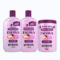 Combo Gota Dourada Escova Shampoo Condicionador 430ml + Máscara 1Kg Combo Gota Dourada Escova Shampoo Condicionador 430ml + Máscara 1Kg
