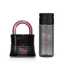 Combo Her Code Touch: Eau De Parfum 50ml + Óleo de Massagem Corporal 150ml Combo Her Code Touch: Eau De Parfum 50ml + Óleo de Massagem Corporal 150ml