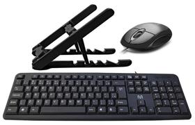 Combo Home Office - Suporte Notebook, Teclado E Mouse com fio USB