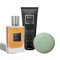 Combo Iconique 001 Intense: Eau De Parfum 75ml+ Shower Gel 200g + Sabonete de Barbear Savon Barbe 90g