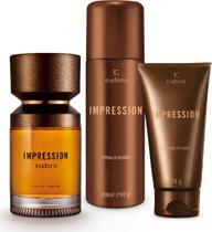 Combo Impression: Eau de Parfum 100ml + Espuma de Barbear 200ml + Gel Pós Barba 75g