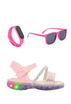Combo Infantil Menina Sandalia LED + Oculos + Relogio Funfy