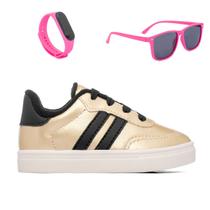 Combo Infantil Tenis Casual Oculos Relogio Menina Funfy 340A Combo Infantil Tenis Casual Oculos Relogio Menina Funfy 340A