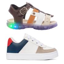Combo Infantil Tenis Casual + Sandalia LED Menino Funfy 2311A